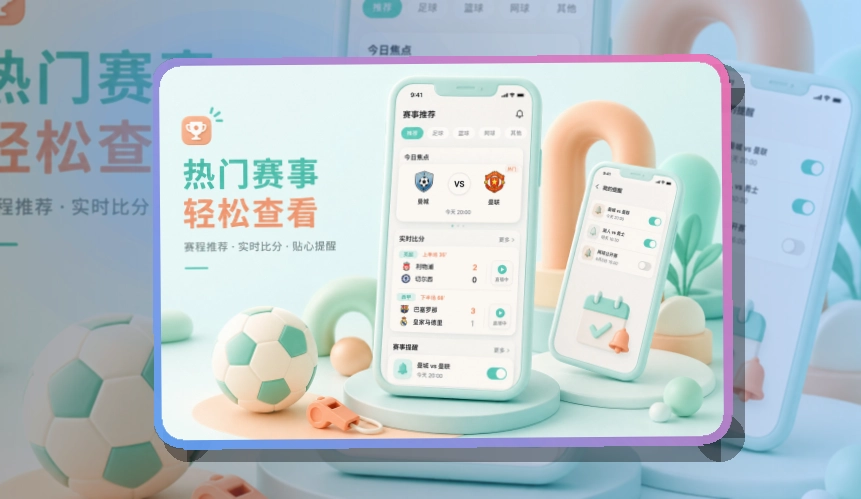 NG体育 App使用亮点，比赛日更方便 页面展示